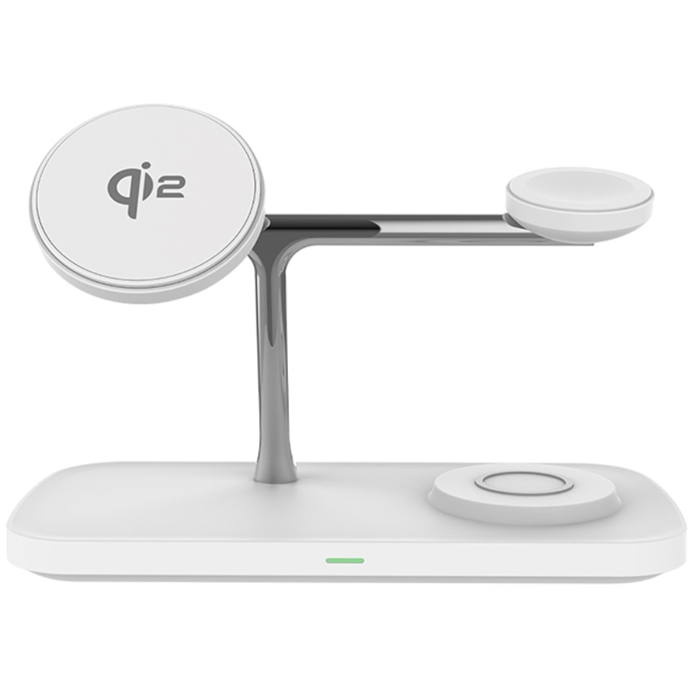 3-in-1 Qi2 MagSafe Draadloos Oplaadstation wit