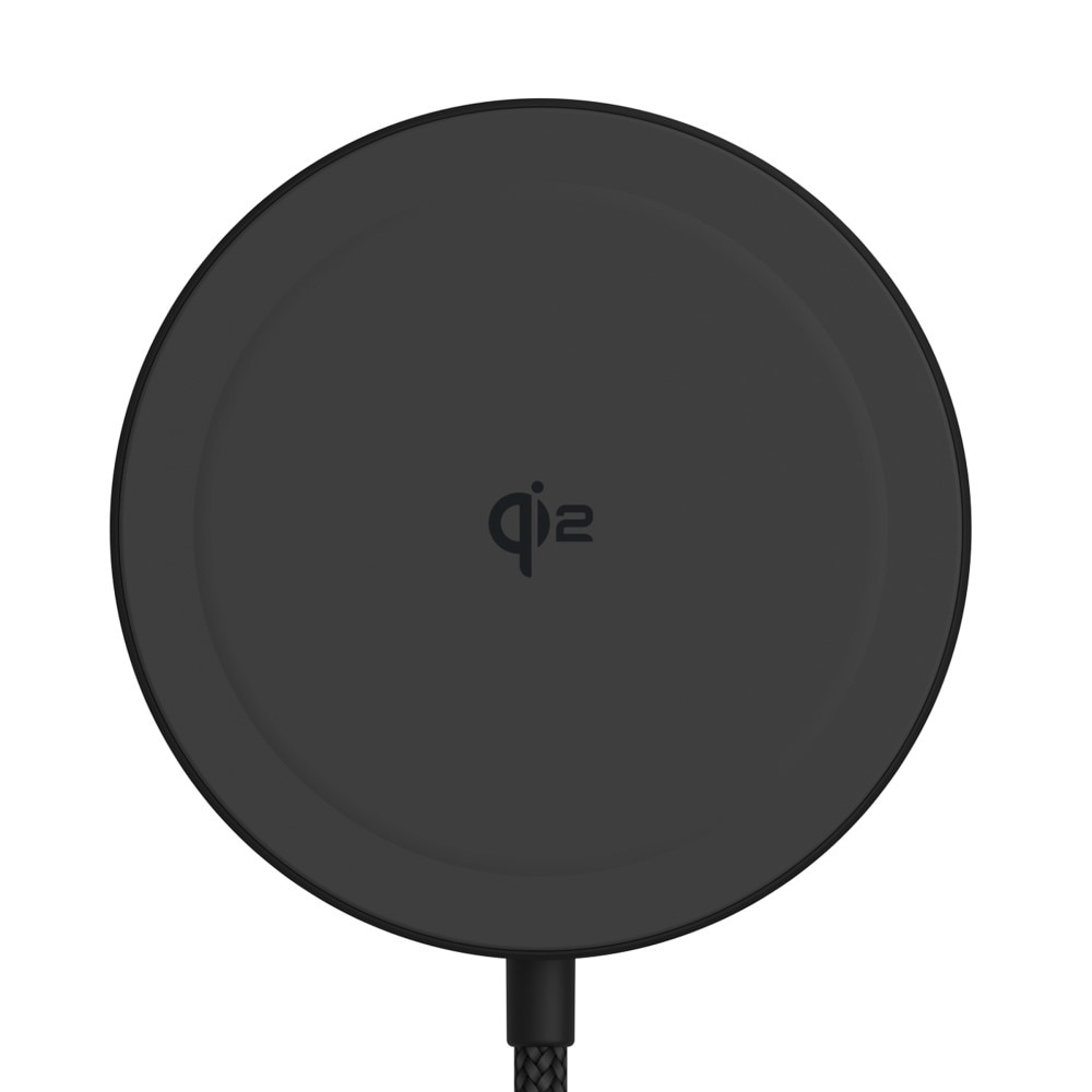 Qi2 15W MagSafe Draadloze Oplaadpad met Standaard zwart