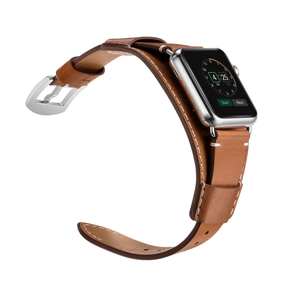 Apple Watch 42mm Breed Leren bandje bruin