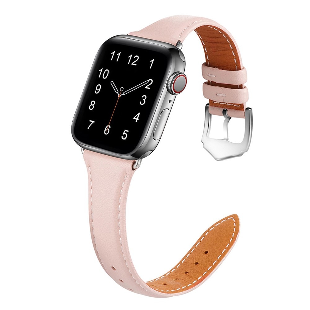 Apple Watch 41mm Series 9 Slim Leren bandje roze