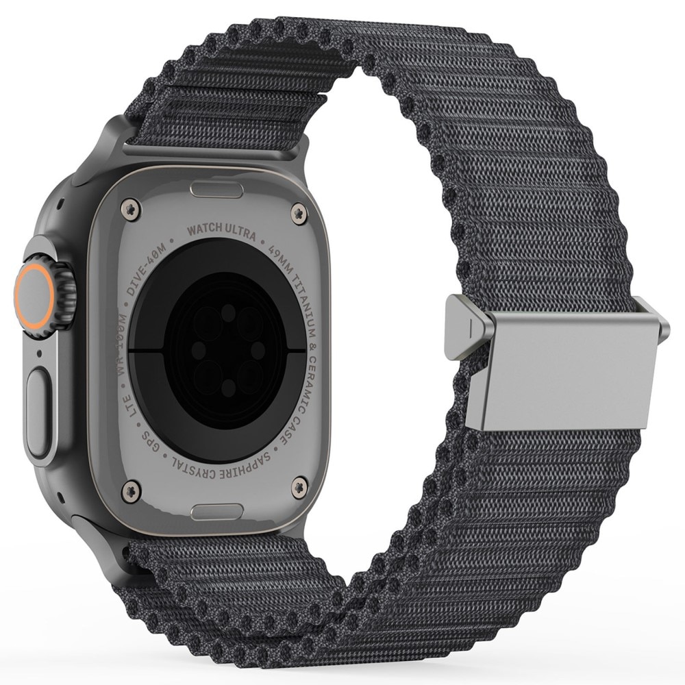 Apple Watch Series 9 45mm Active Nylon bandje Zwart