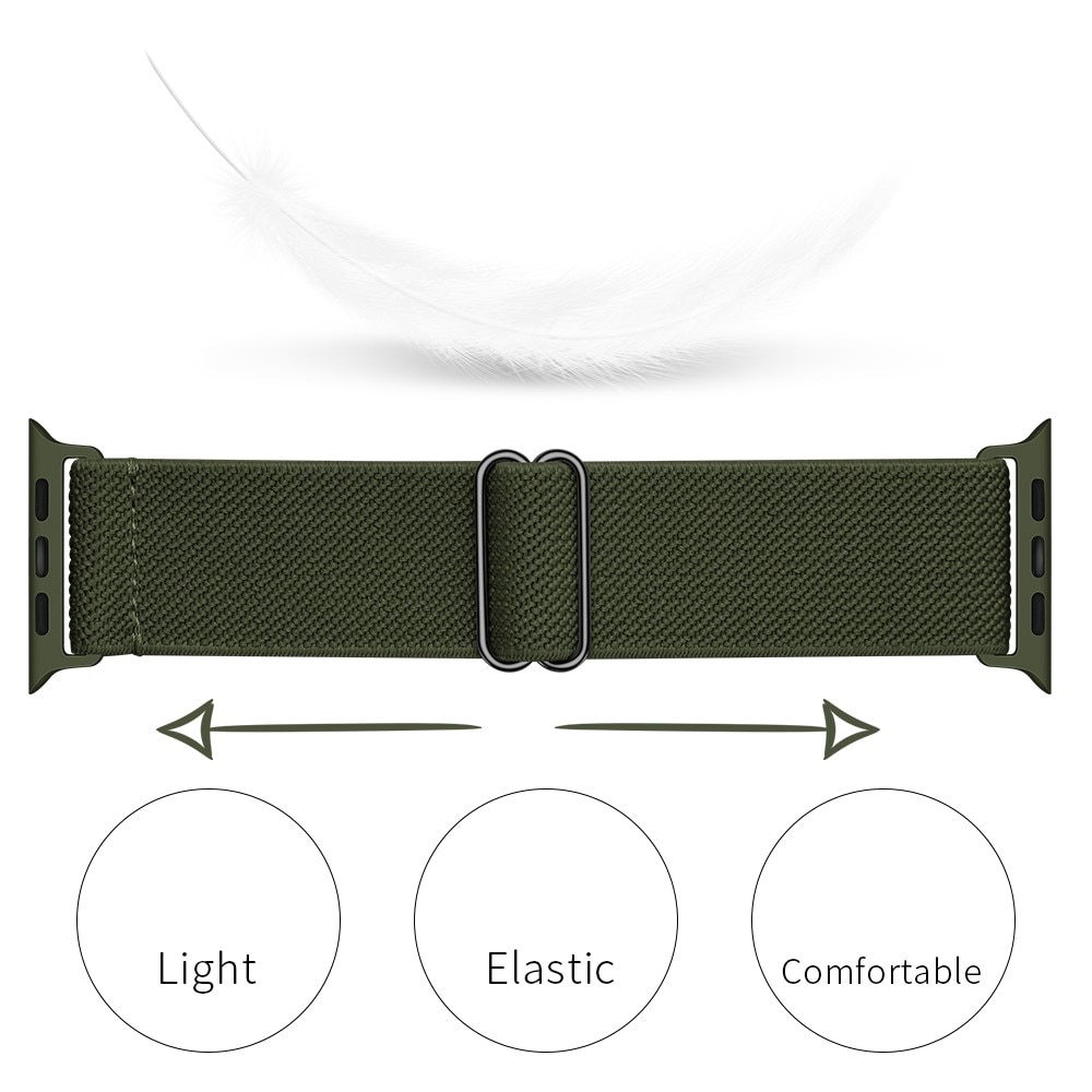 Apple Watch 41mm Series 7 Elastisch Nylon bandje groen