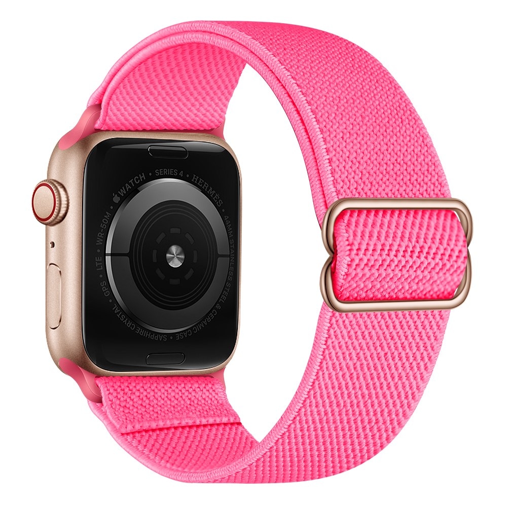 Apple Watch 45mm Series 8 Elastisch Nylon bandje fuchsia