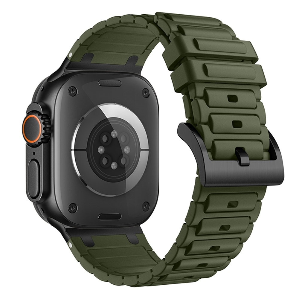 Apple Watch Series 4-6 44mm Tough Silicone Strap, Donkergroen