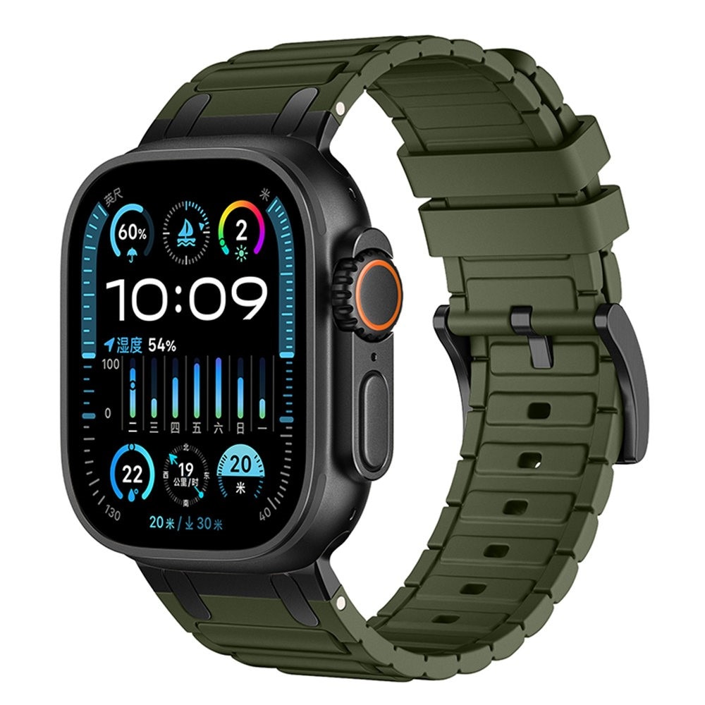 Apple Watch Series 1-3 42mm Tough Silicone Strap, Donkergroen