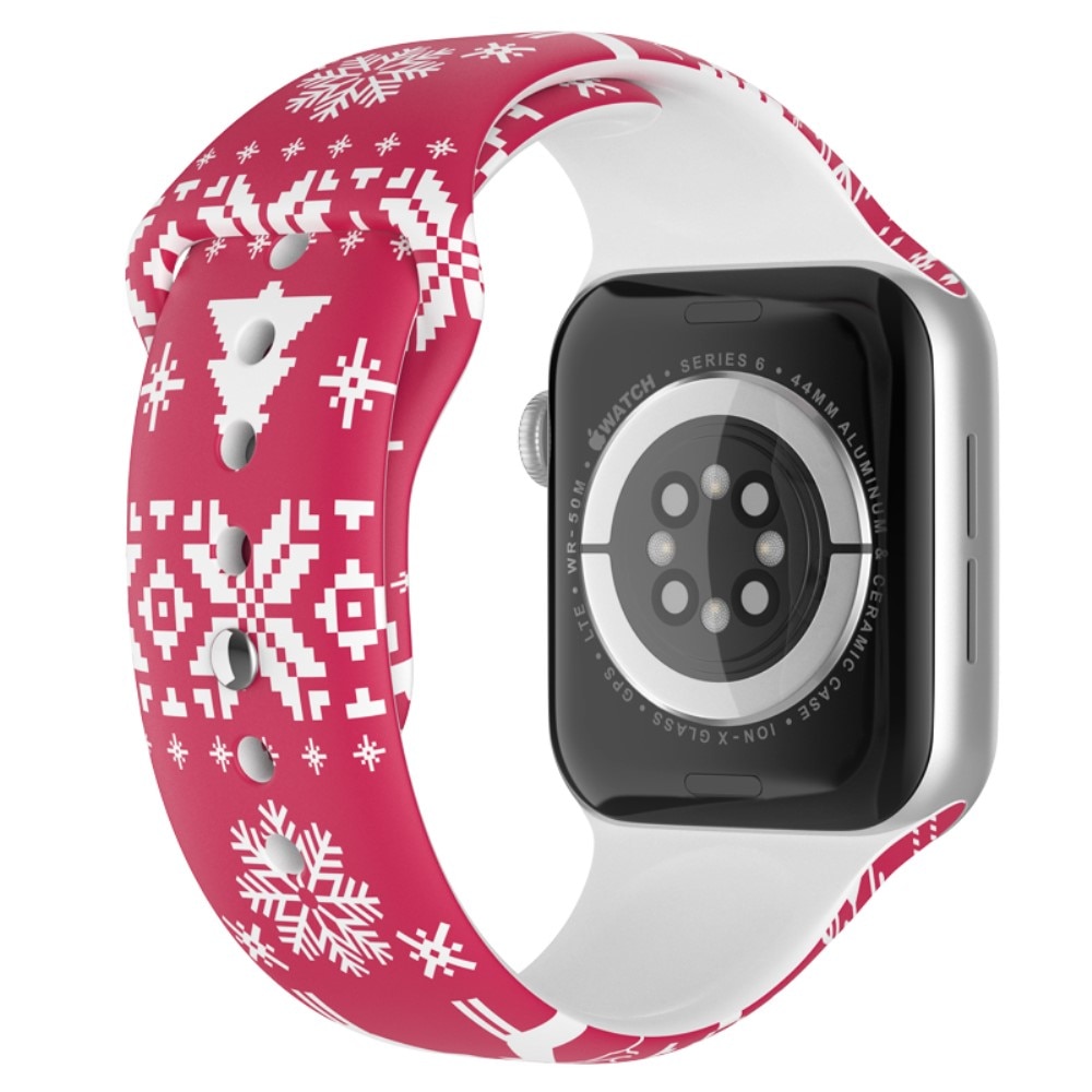 Apple Watch 41mm Series 9 Siliconen bandje met Kerstmotief Sneeuwvlok