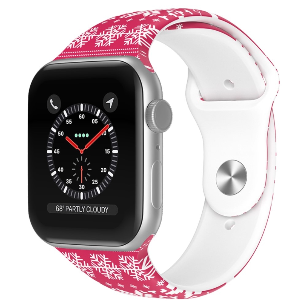 Apple Watch 41mm Series 7 Siliconen bandje met Kerstmotief Sneeuwvlok