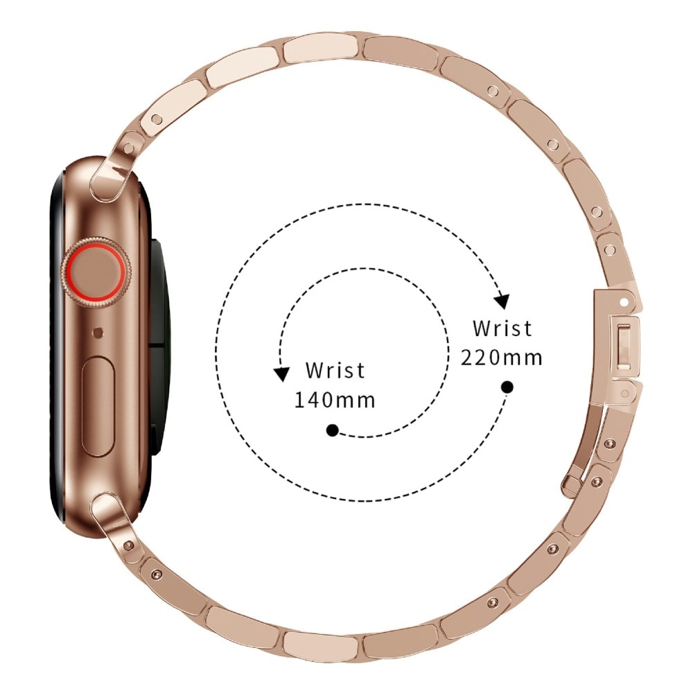 Apple Watch 45mm Series 8 Slim Metalen Armband Roségoud