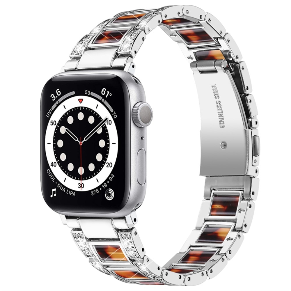 Apple Watch 41mm Series 9 Diamond Bracelet Silver Coffee