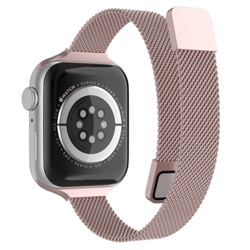 Apple Watch 42/44/45/49mm Slim Milanese bandje Roze goud