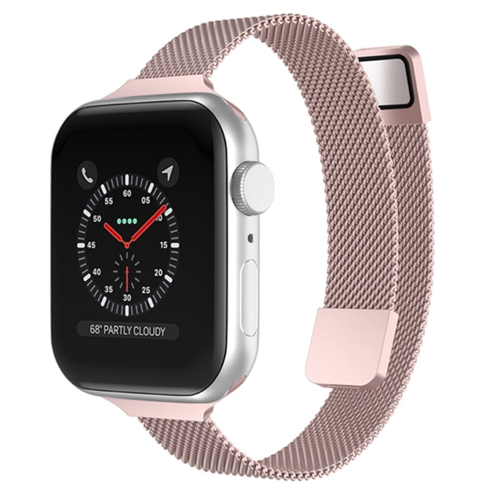 Apple Watch 42/44/45/49mm Slim Milanese bandje Roze goud