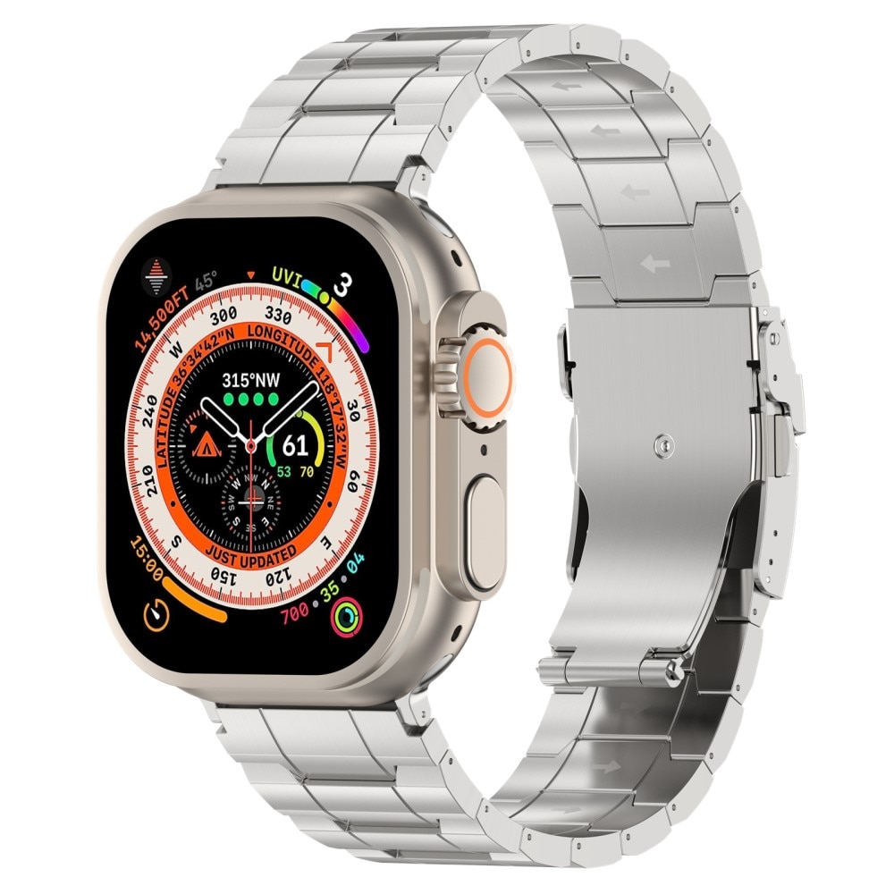 Elevate Titanium Armband Apple Watch 45mm Series 8 zilver