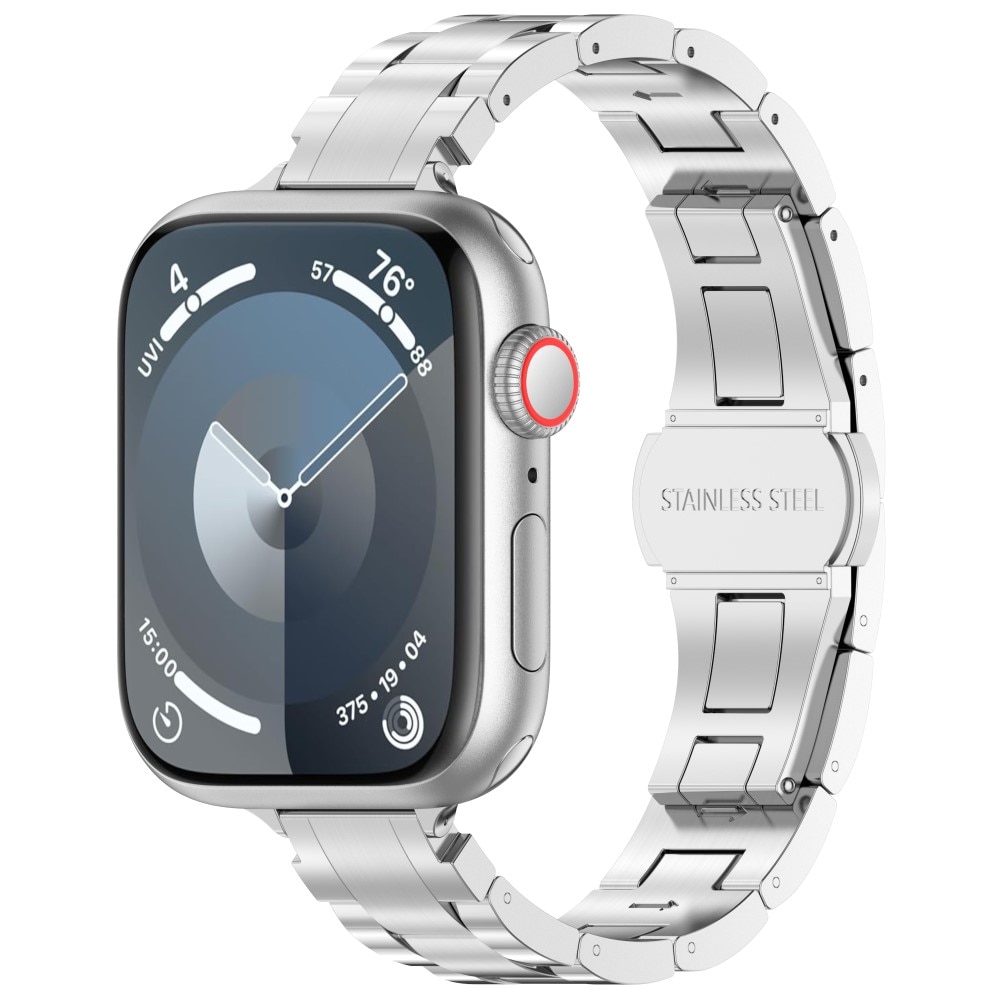 Smal Titanium Bandje Apple Watch 41mm Series 9 zilver
