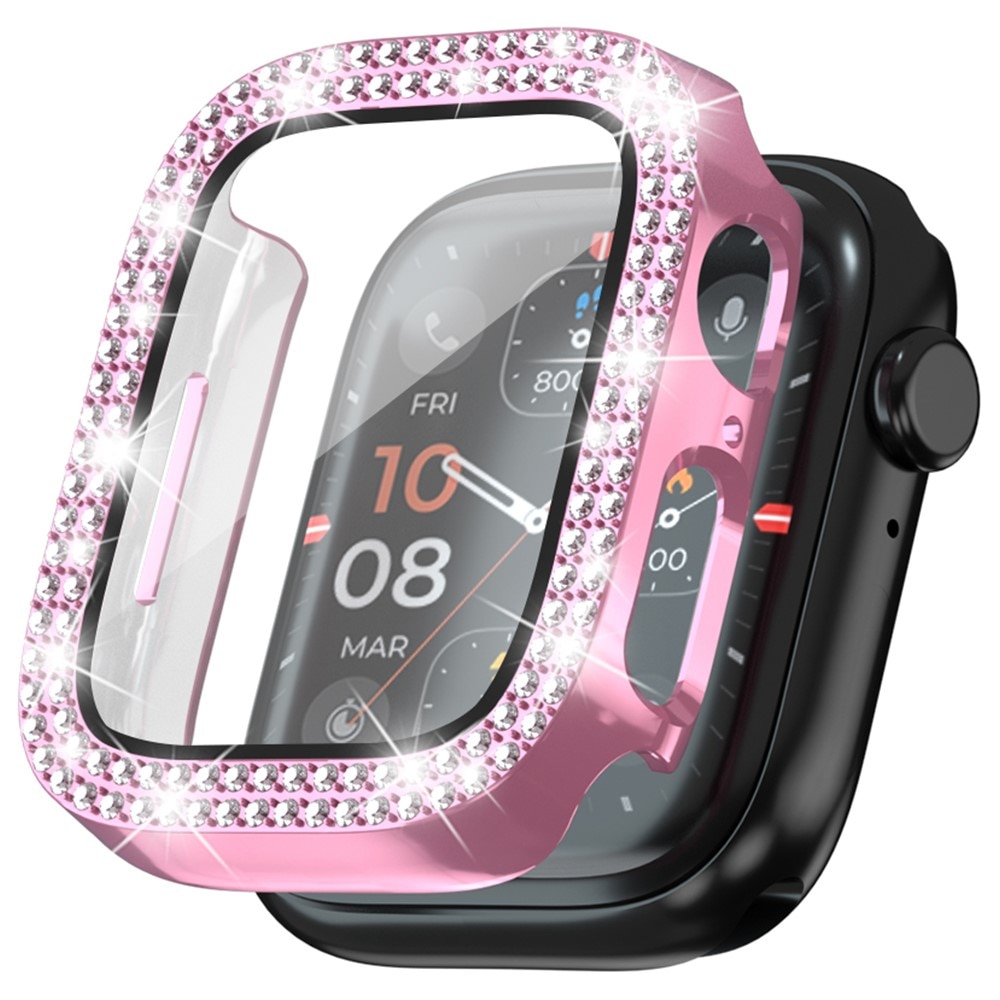 Full Cover Case Rhinestone Apple Watch Series 4-6 44mm roze