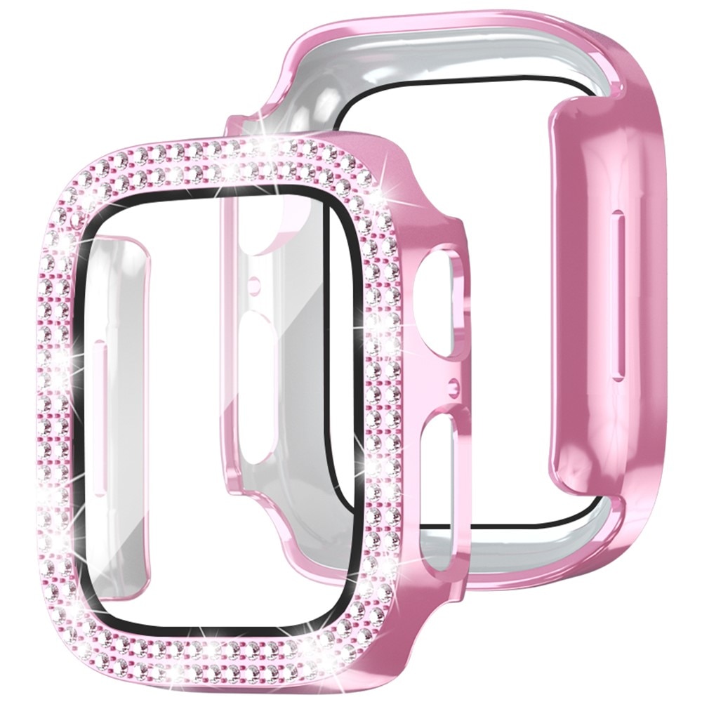 Full Cover Case Rhinestone Apple Watch SE 44mm roze