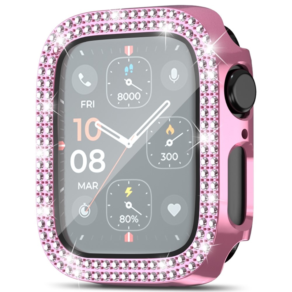 Full Cover Case Rhinestone Apple Watch Series 4-6 44mm roze