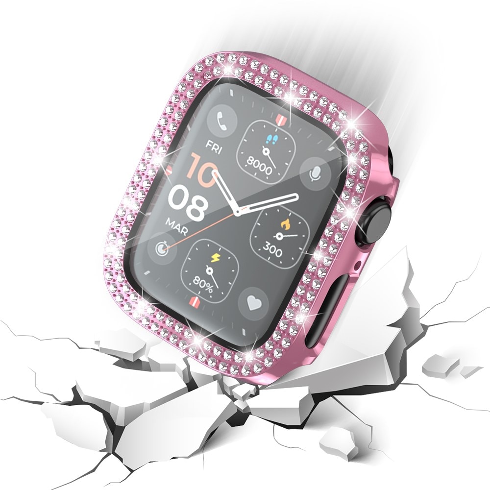 Full Cover Case Rhinestone Apple Watch Series 4-6 44mm roze