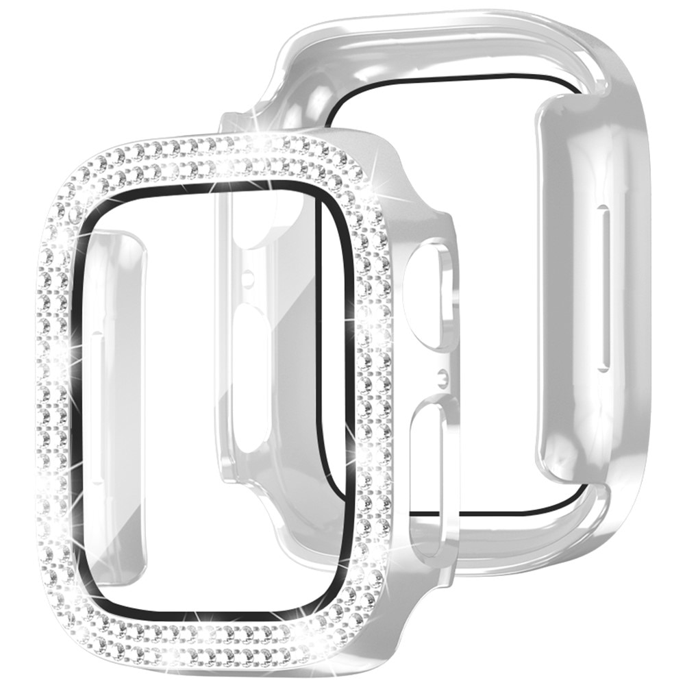 Full Cover Case Rhinestone Apple Watch Series 4-6 40mm zilver