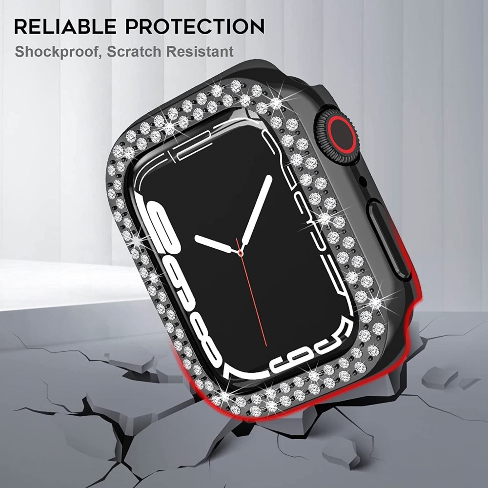 Apple Watch 45mm Series 8 Rhinestone Hardcase Zwart