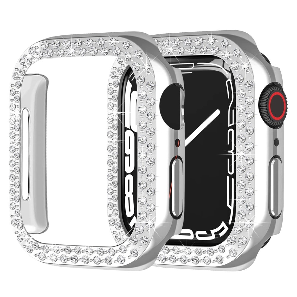 Apple Watch 45mm Series 8 Rhinestone Hardcase Zilver