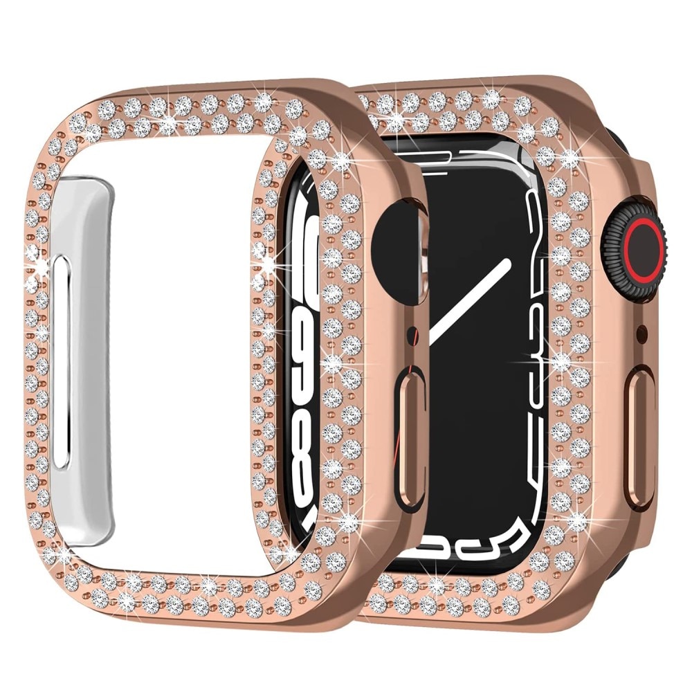 Apple Watch 45mm Series 8 Rhinestone Hardcase Rosé Goud