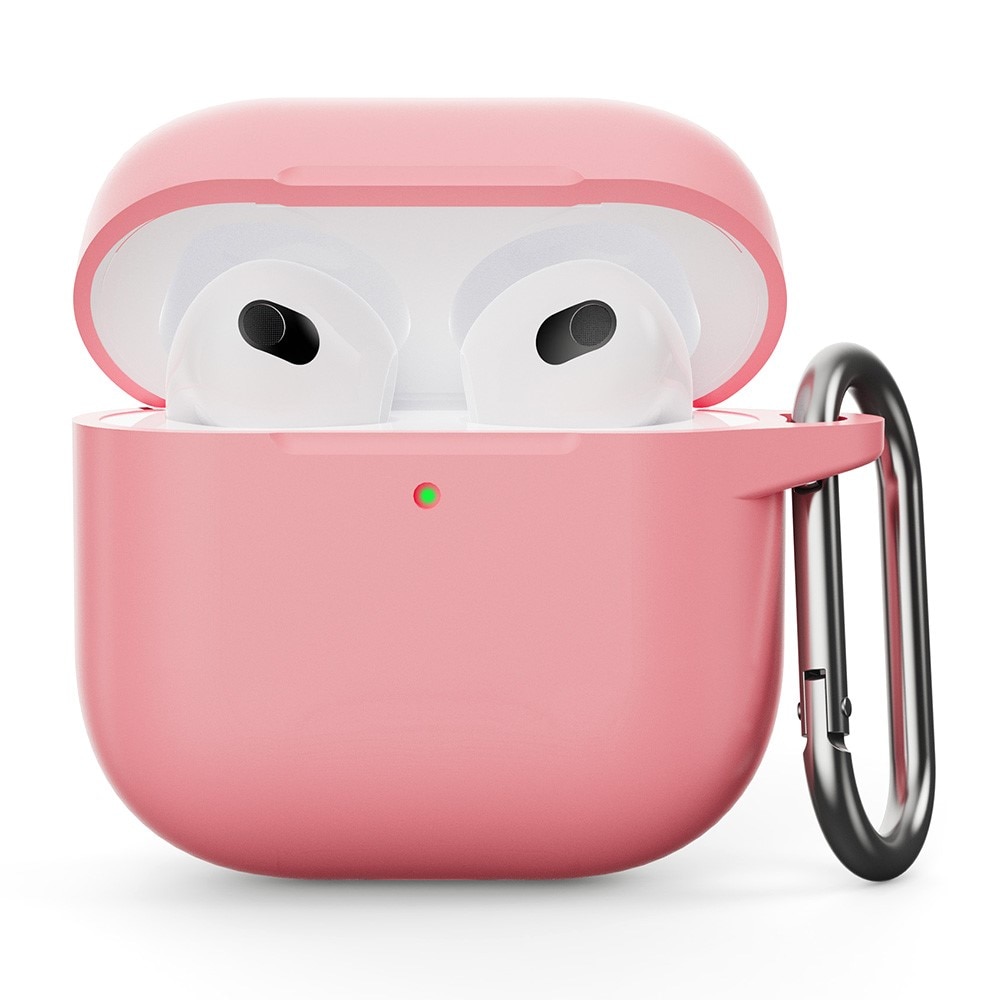 Apple AirPods 4 Siliconen hoesje met karbinerhaak roze