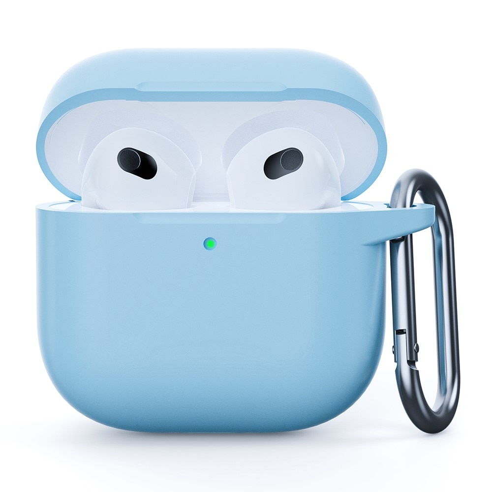 Apple AirPods 4 Siliconen hoesje met karbinerhaak blauw