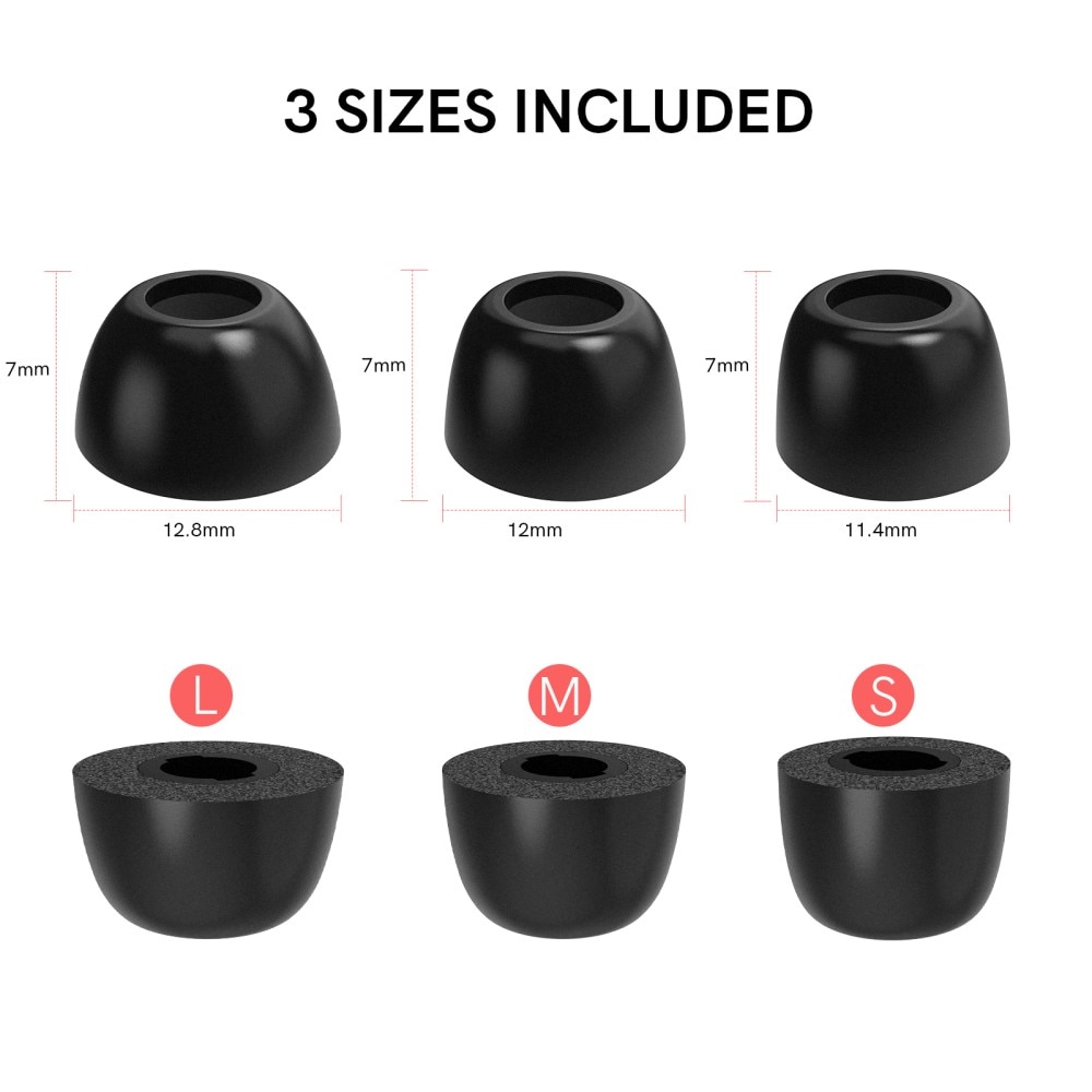 Memory Foam Ear Tips (3-pack) Samsung Galaxy Buds 2 Pro zwart