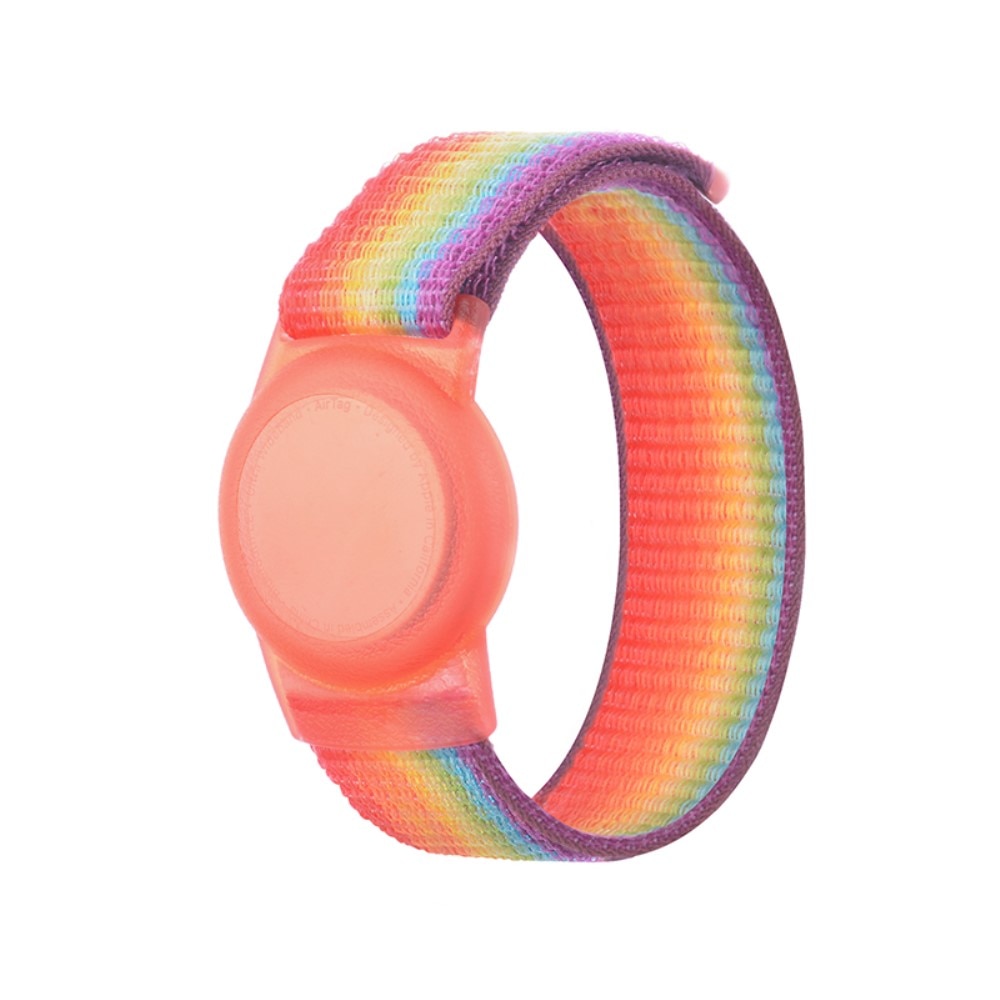 Apple AirTag Nylon bandje kinderen regenboog