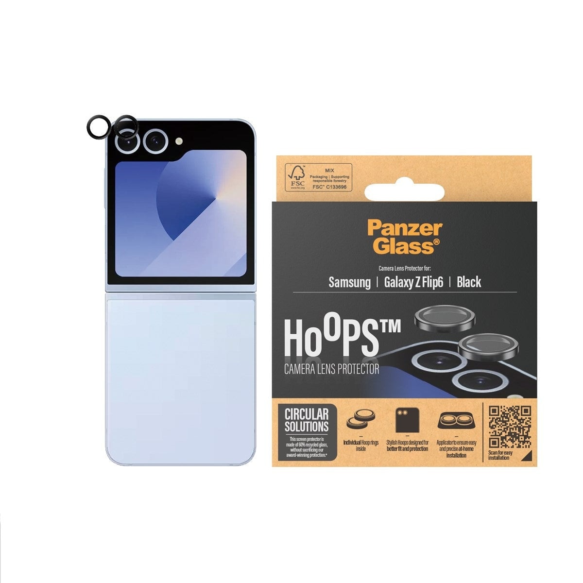 Samsung Galaxy Z Flip 6 Hoops Camera Lens Protector Zwart