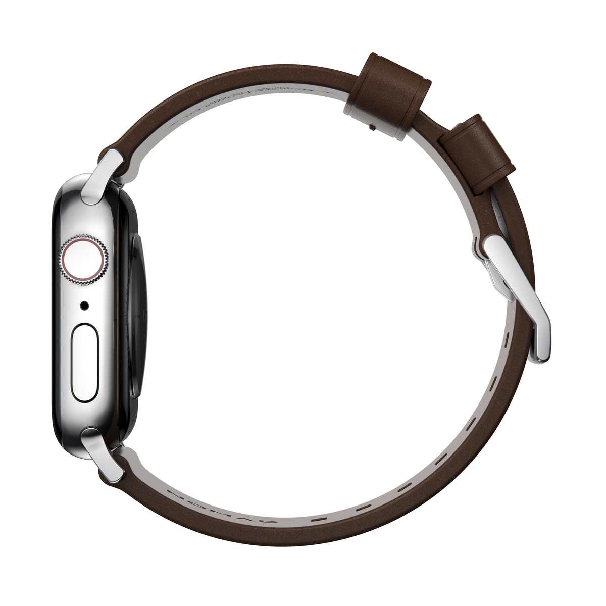 Modern Band Horween Leather Apple Watch 41mm Series 9 Rustic Brown (Silver Hardware)