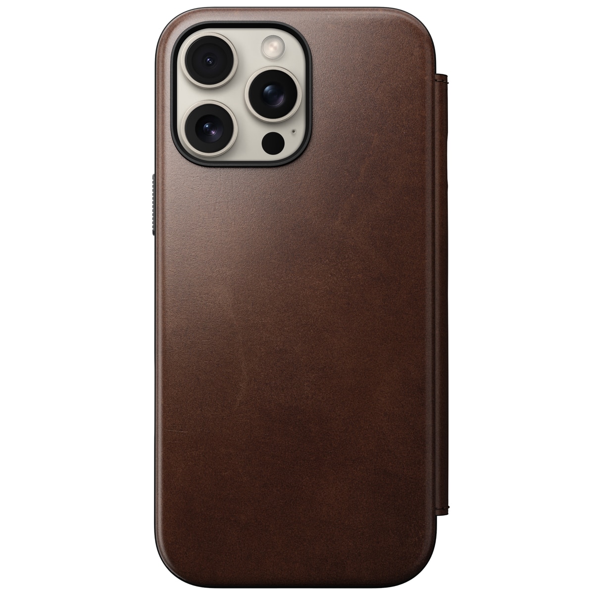 Modern Horween Leather Folio MagSafe iPhone 16 Pro Max Rustic Brown