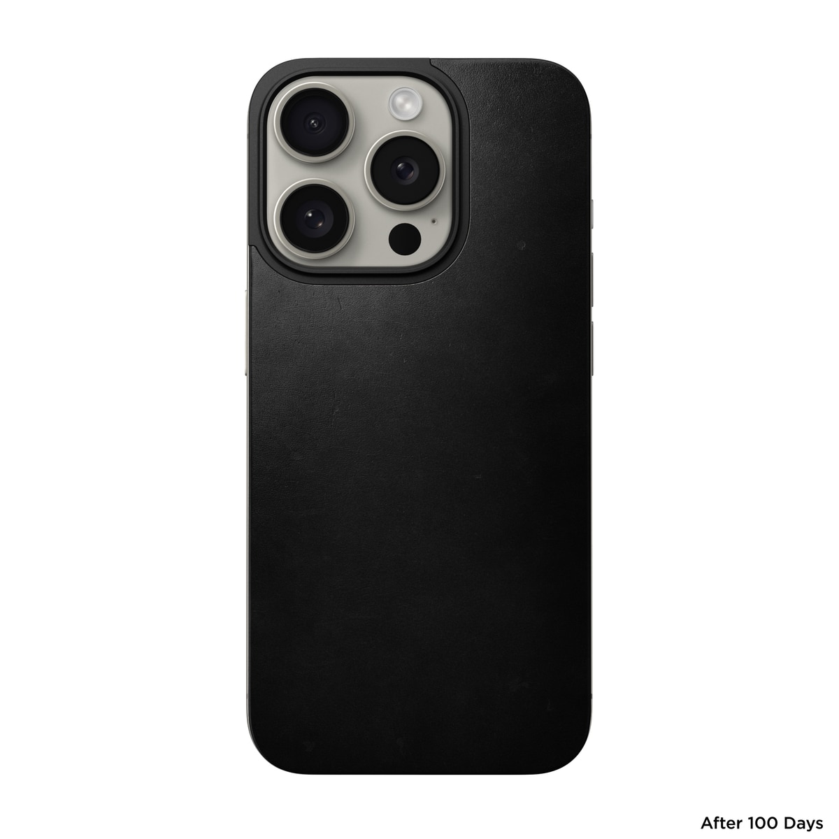 Magnetic Leather Back iPhone 15 Pro Black