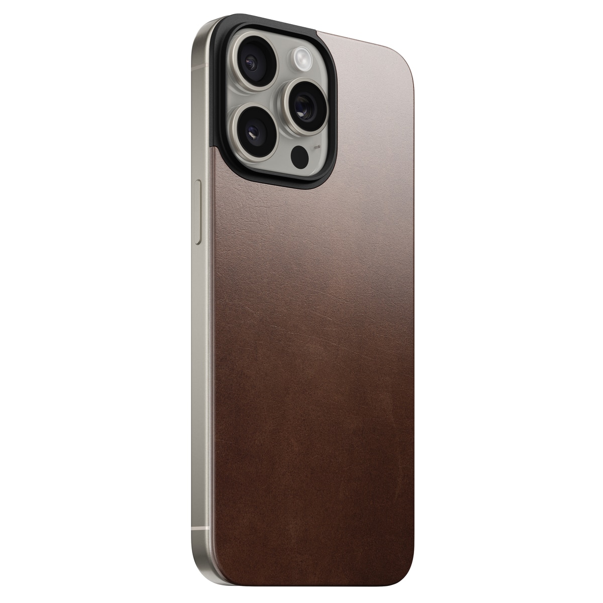 Magnetic Leather Back iPhone 15 Pro Max Rustic Brown