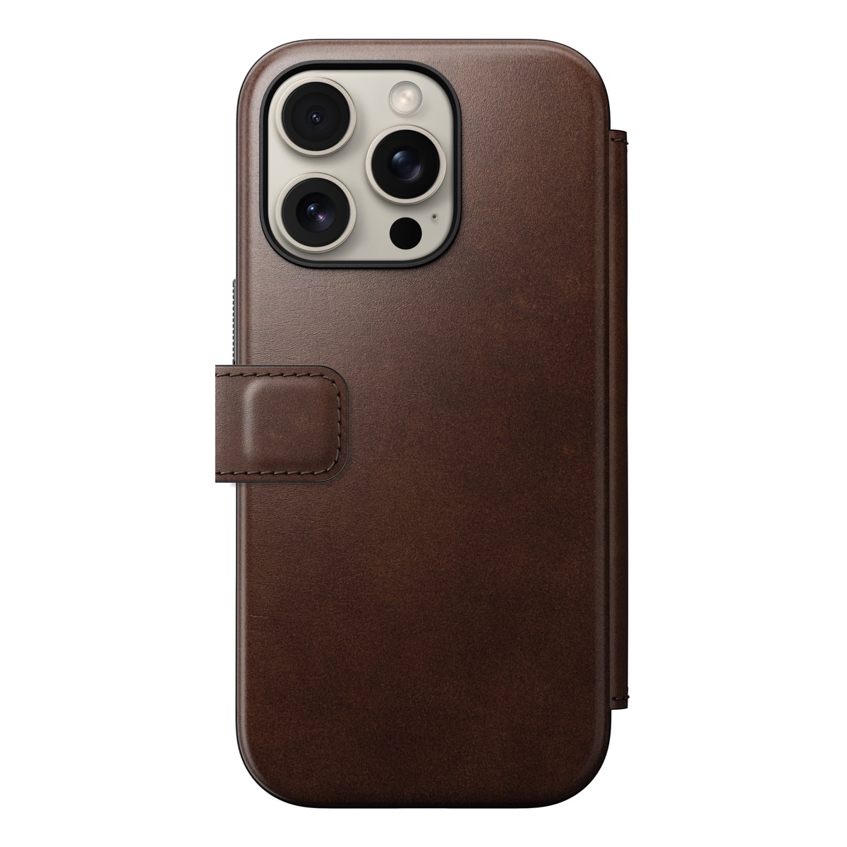 Modern Horween Leather Folio MagSafe iPhone 16 Pro Rustic Brown