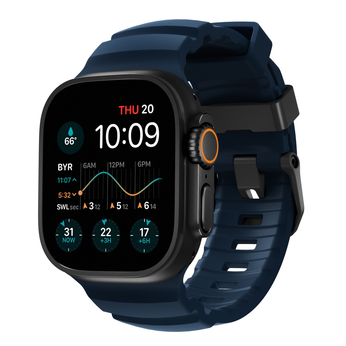 Rocky Point Band Apple Watch Series 10 46mm Atlantic Black Hardware