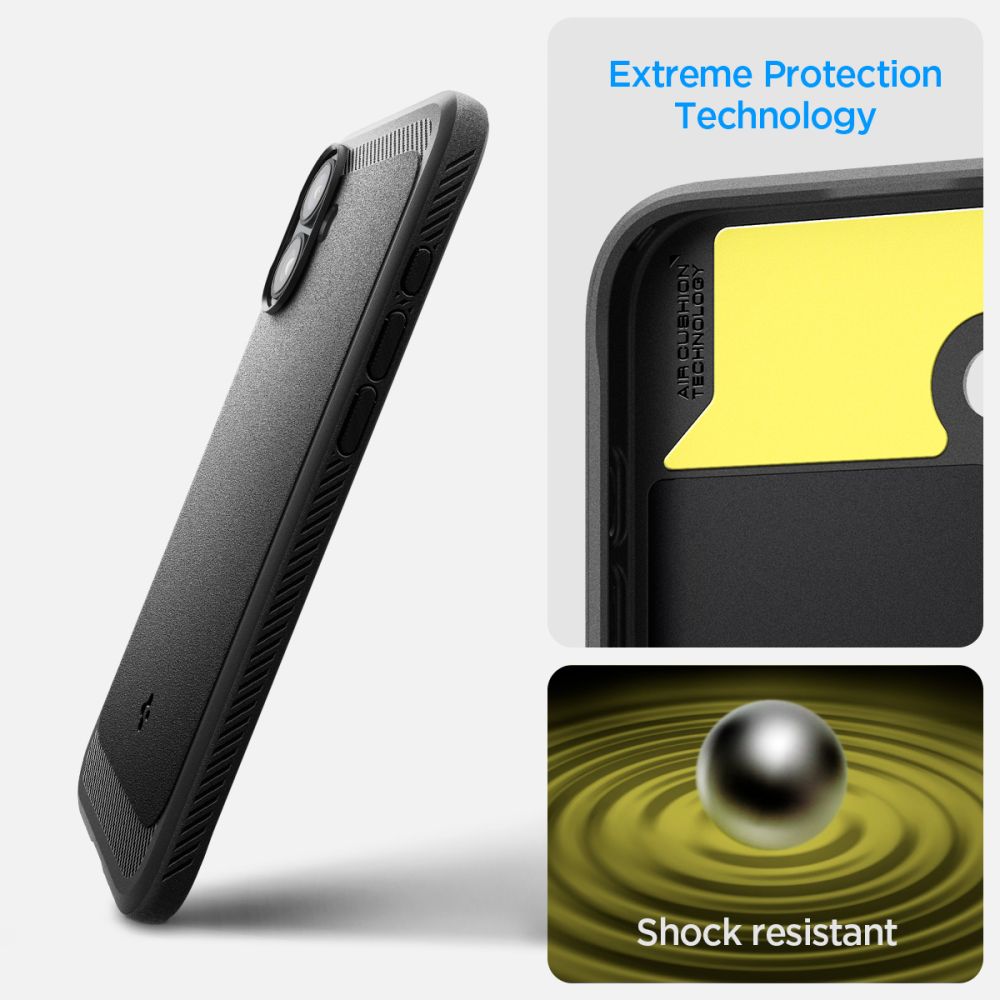 Case Rugged Armor MagSafe iPhone 16 Zwart