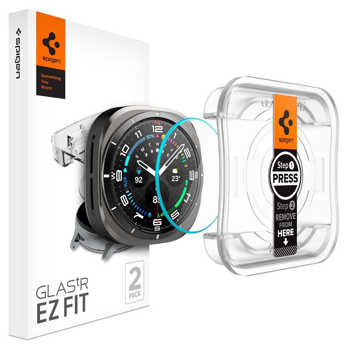 Spigen Screen Protector EZ Fit GLAS.tR 2 pack Samsung Galaxy Watch Ultra 47mm koop online