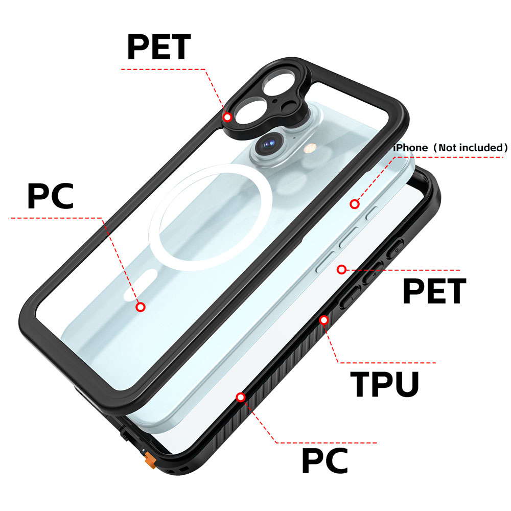 AMN Waterproof Case MagSafe iPhone 16 Black