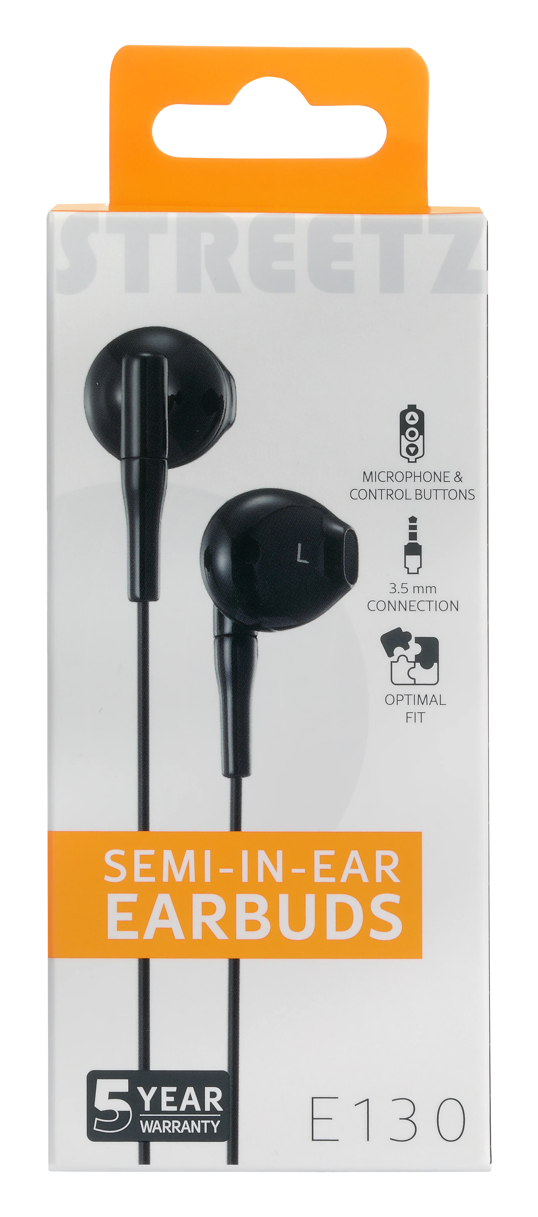 Semi-in-ear hoofdtelefoon 3.5mm zwart