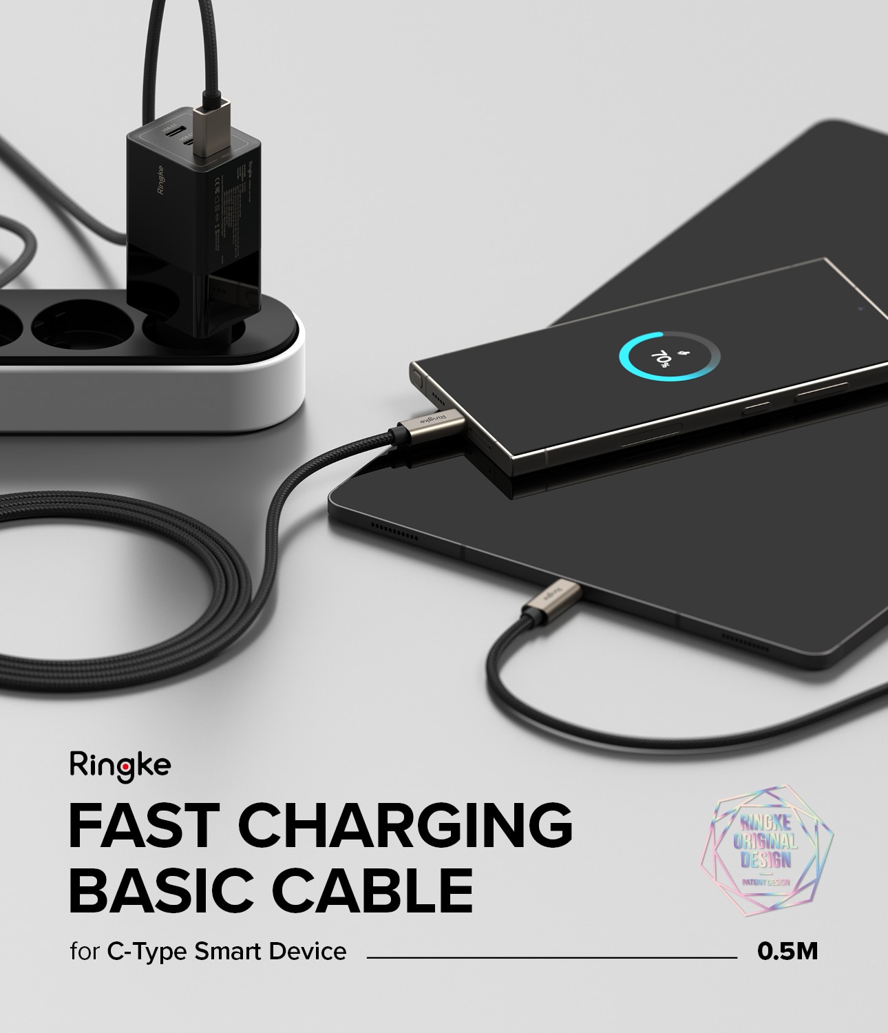 Fast Charging Basic Kabel USB-A -> USB-C 0,5m zwart