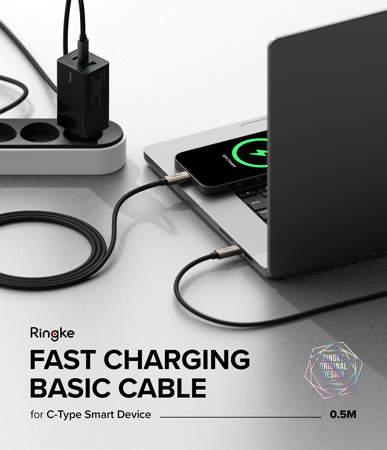 Fast Charging Basic Kabel USB-C -> USB-C 0,5m zwart