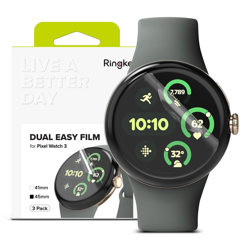 Dual Easy Screen Protector (3-pack) Google Pixel Watch 3 XL 45mm