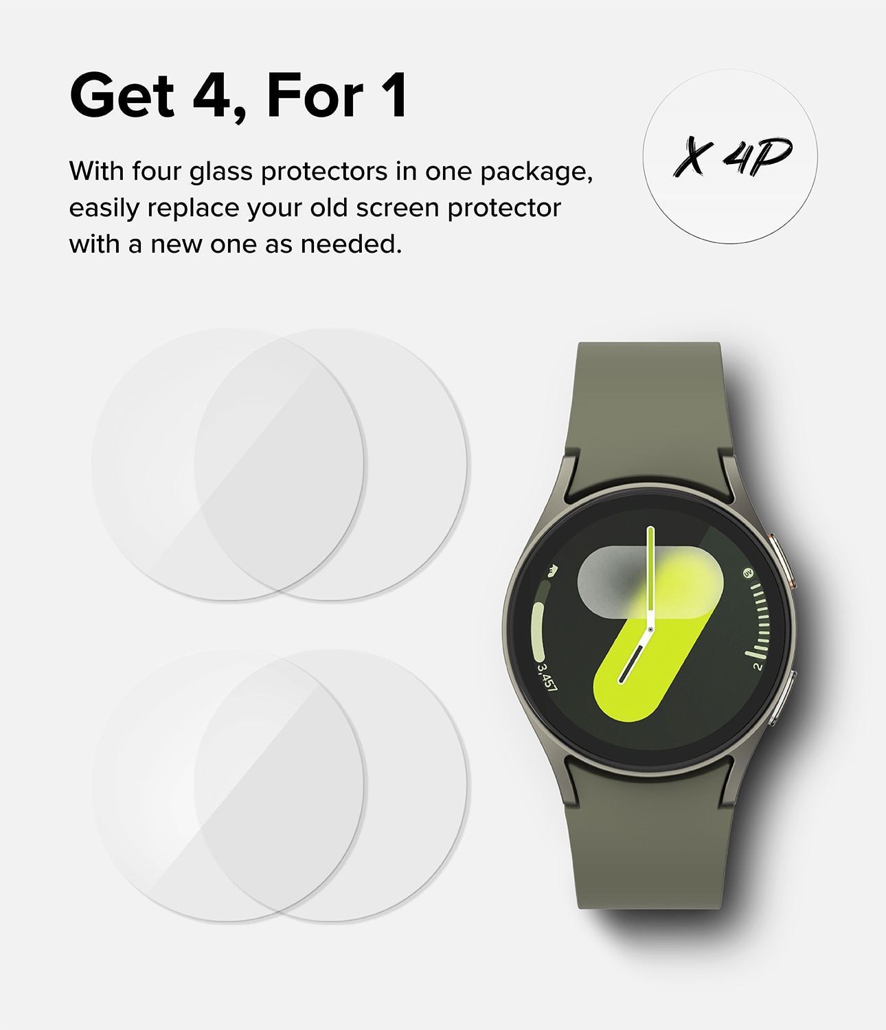 Screen Tempered Glass 4 pack Samsung Galaxy Watch 7 44mm