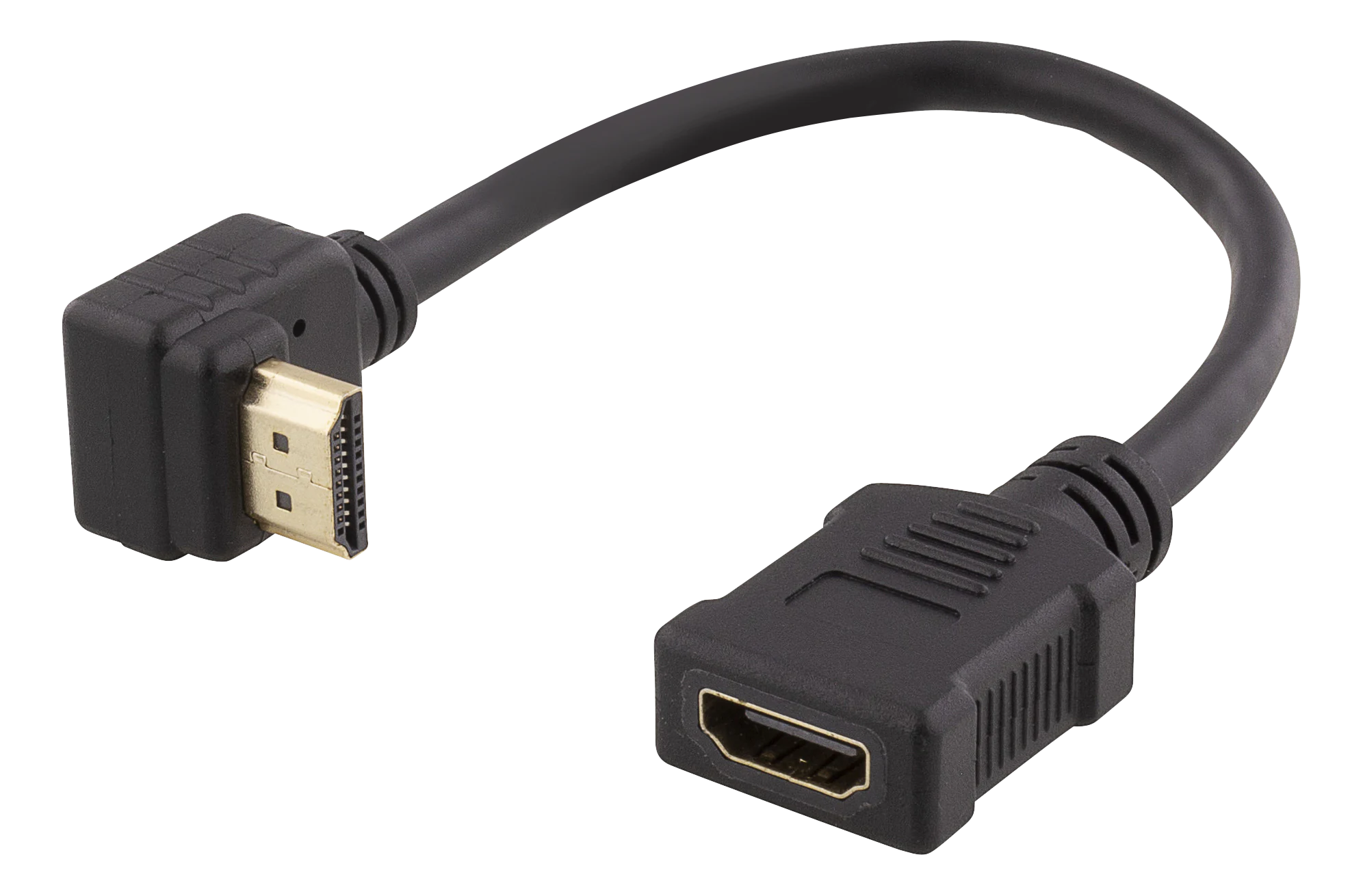 HDMI-adapterkabel met haakse connector M/F, UHD