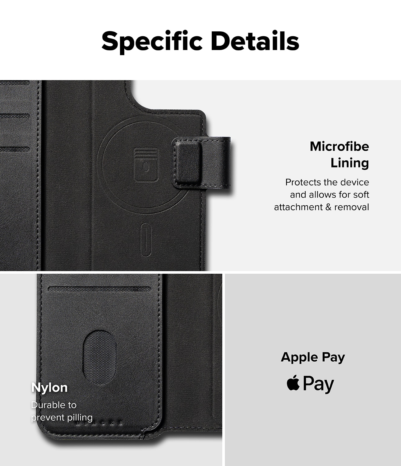 Folio Wallet Magnetic iPhone 14 Pro Max Black