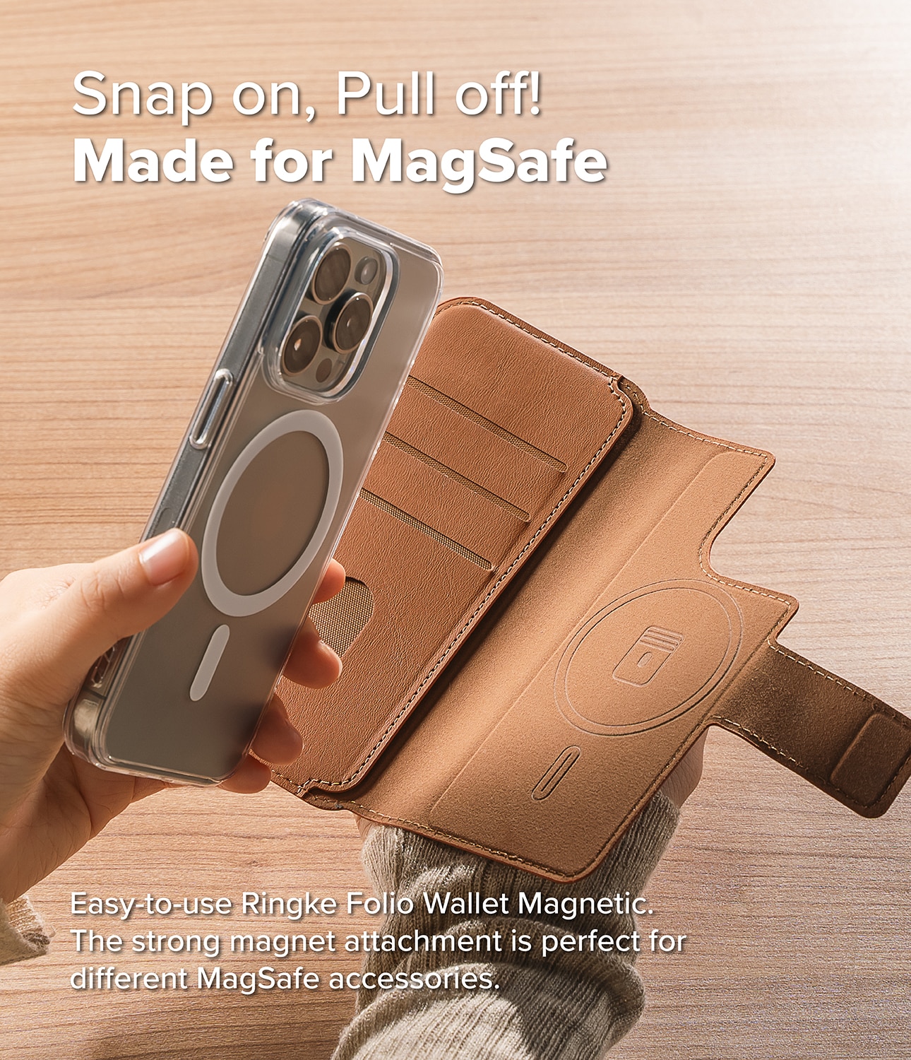 Folio Wallet Magnetic iPhone 14 Pro Max Brown