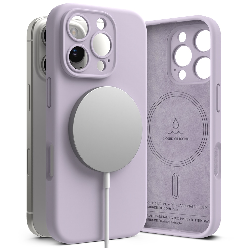 Silicone Magnetic Case iPhone 16 Pro Light Purple