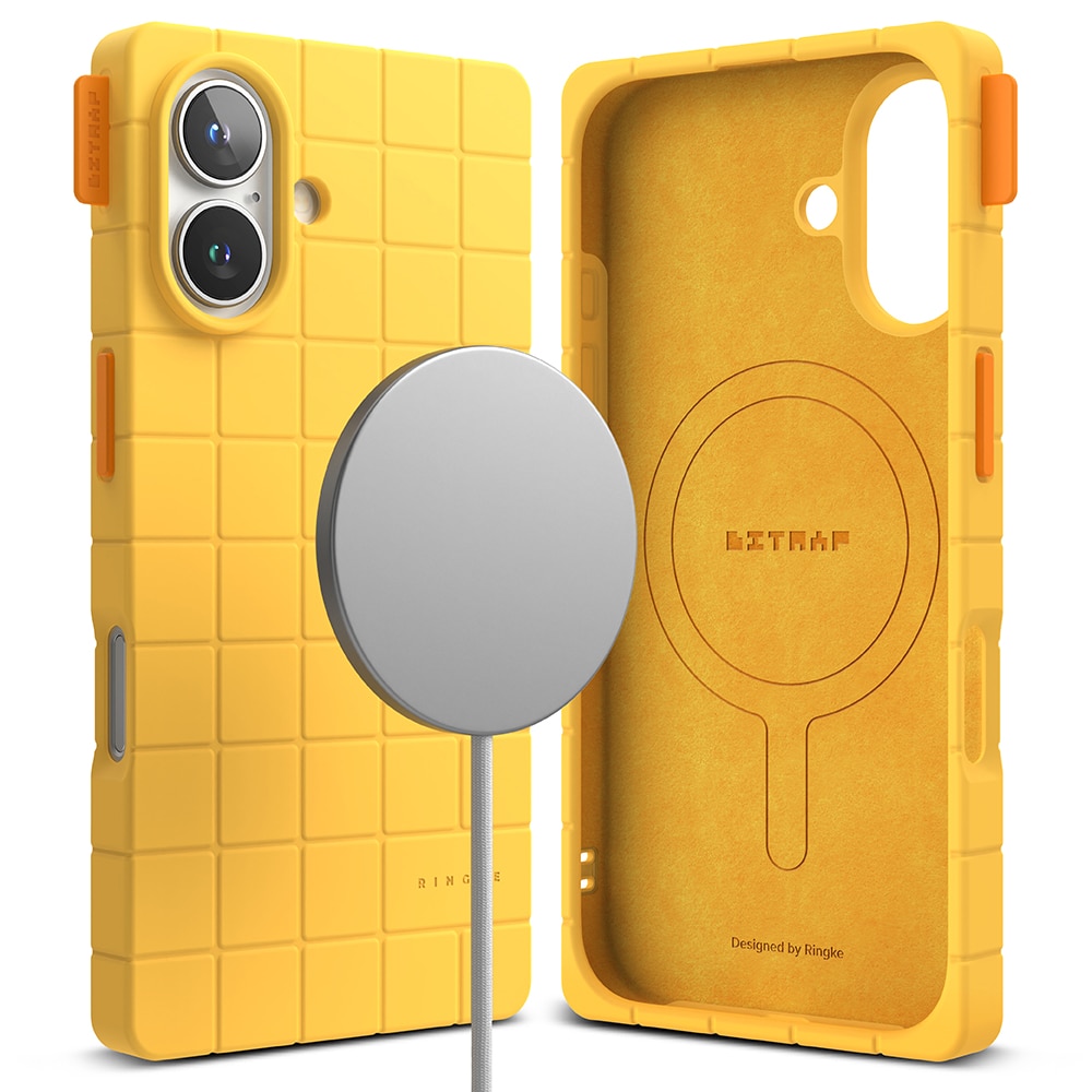 Bitmap Silicone Magnetic Case iPhone 16 Yellow