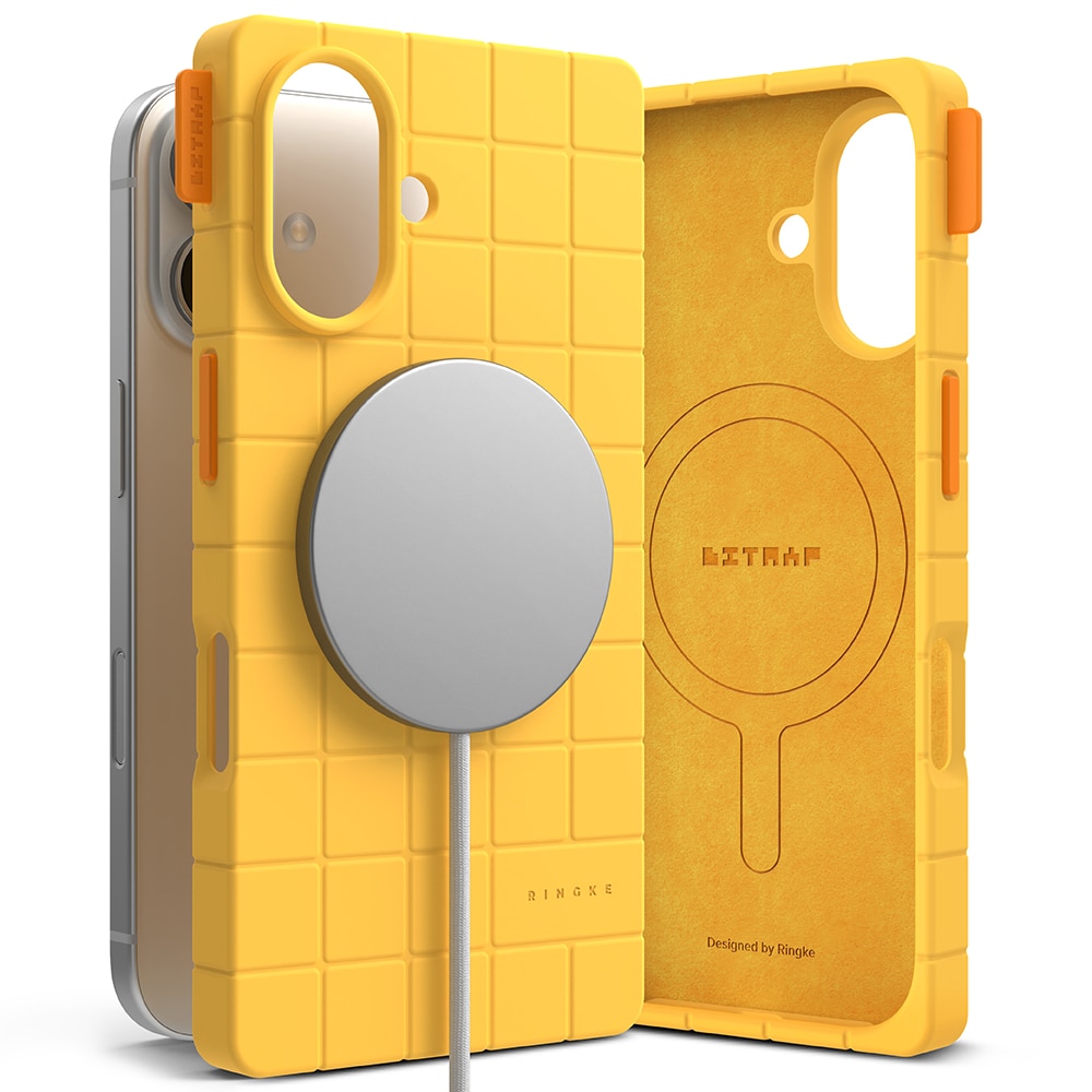 Bitmap Silicone Magnetic Case iPhone 16 Yellow